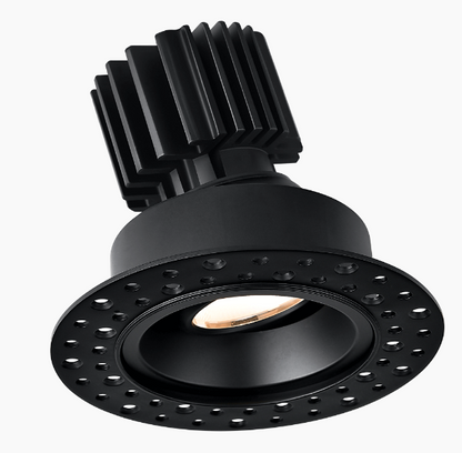 Lotus LED Lights L3G-RIT-BK-RF50-3K98 Tangra 3" Gimbal Round Recessed Invisible Black Trim Reflector Frosted glass 50° 30K CRI98