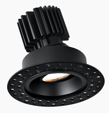 Lotus LED Lights L3G-RIT-BK-RC20-1895 Tangra 3" Gimbal Round Recessed Invisible Black Trim Reflector Clear glass 20° DTW 30K to 18K CRI95