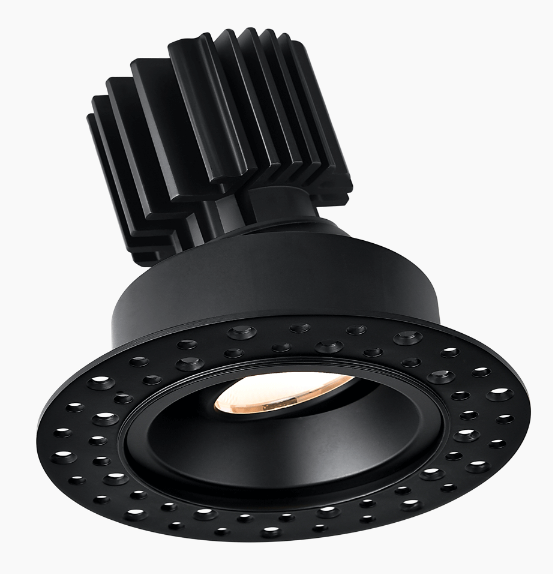 Lotus LED Lights L3G-RIT-BK-RS36-1895 Tangra 3" Gimbal Round Recessed Invisible Black Trim Reflector Semi-frosted glass 36° DTW 30K to 18K CRI95