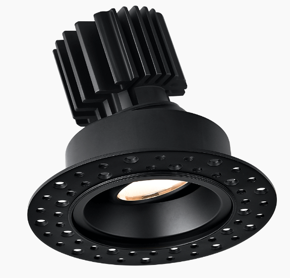 Lotus LED Lights L3G-RIT-BK-RS36-3K95 Tangra 3 Inch Gimbal Round Recessed Invisible Black Trim Reflector Semi-frosted glass 36° 30K CRI95