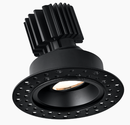 Lotus LED Lights L3G-RIT-BK-RS36-3K95 Tangra 3 Inch Gimbal Round Recessed Invisible Black Trim Reflector Semi-frosted glass 36° 30K CRI95