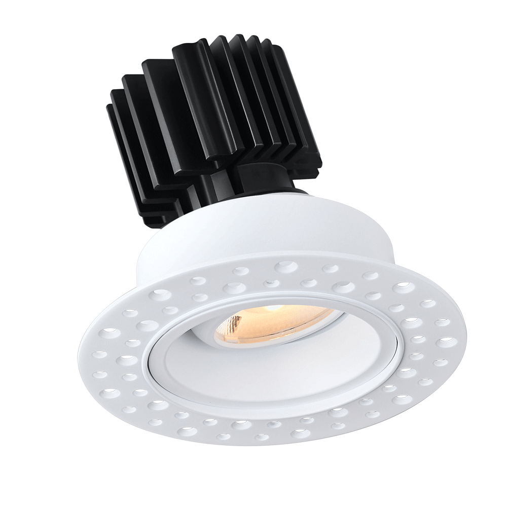 Lotus LED Lights L3G-RIT-WH-RF60-5C95 3" Tangra Gimbal Round Invisible Trim - Color Temperature: 5CCT - Reflector With Frosted Glass - Beam Angle: 60° - Finish: White