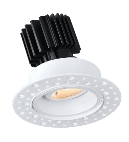 Lotus LED Lights L3G-RIT-WH-RF50-1895 Tangra 3" Gimbal Round Recessed Invisible White Trim Reflector Frosted glass 50° DTW 30K to 18K CRI95