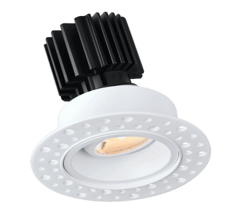 Lotus LED Lights L3G-RIT-WH-RS36-3K98 Tangra 3 Inch Gimbal Round Recessed Invisible White Trim Reflector Semi-frosted glass 36° 30K CRI98