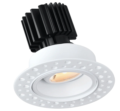 Lotus LED Lights L3G-RIT-WH Tangra 3" Gimbal Round Recessed Invisible White Trim, White Finish