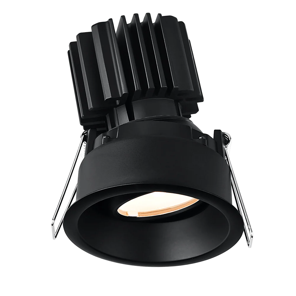 Lotus LED Lights L3G-RRT-BK-RF60-5C98 3" Tangra Gimbal Round Recessed Thin Trim Downlight With Frosted Glass Reflector - 5CCT Selectable - Finish: Black