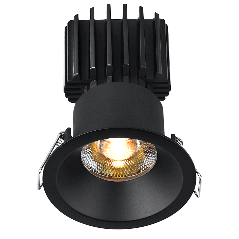 Lotus LED Lights L3G-RRT-BK-LB36-5C95 Tangra 3" Gimbal Round Recessed Wide Trim - 5CCT - 36° Beam - Black Trim - Black Lens Reflector - CRI95