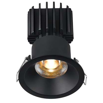 Lotus LED Lights L3G-RRT-BK-LB36-5C95 Tangra 3" Gimbal Round Recessed Wide Trim - 5CCT - 36° Beam - Black Trim - Black Lens Reflector - CRI95