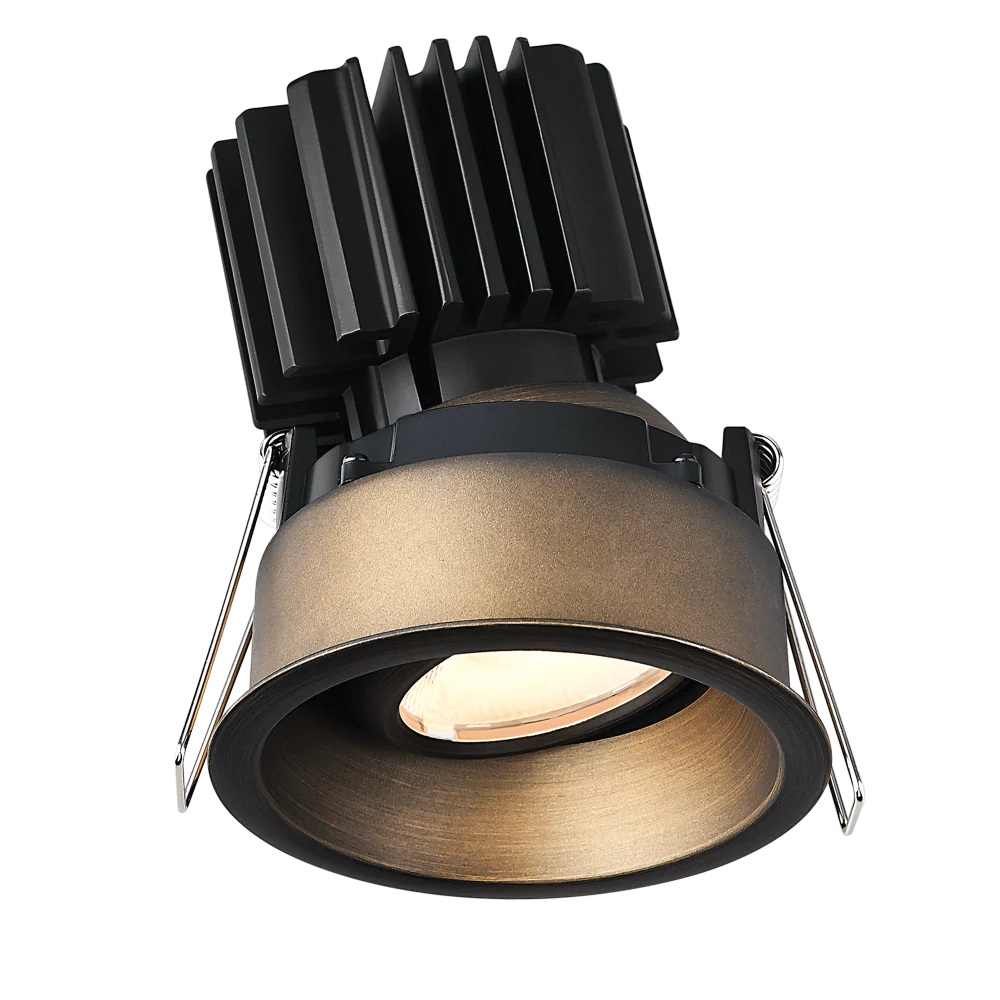 Lotus LED Lights L3G-RRT-BR-RF60-4C90 3" Tangra Gimbal Round Recessed Thin Trim Downlight With Reflector Frosted Glass - Beam Angle: 60° - Finish: Bronze