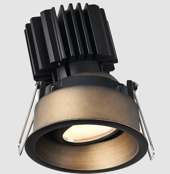 Lotus LED Lights L3G-RRT-BR-RF50-4C90 Tangra 3" Gimbal Round Recessed Thin Trim – 4CCT – 50° Beam – Bronze Trim – Frosted Glass Reflector – CRI90