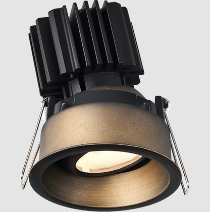 Lotus LED Lights L3G-RRT-BR-LB36-4C90 Tangra 3″ Gimbal Round Recessed Thin Bronze Trim, Lens Black, Beam Angle 36°, Color Temperature 4CCT+DTW 35K to 27K, CRI90