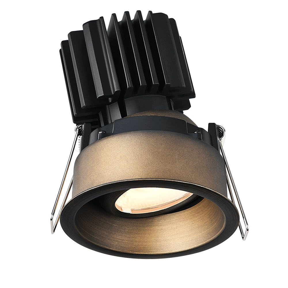 Lotus LED Lights L3G-RRT-BR-RF50-5C98 Tangra 3" Gimbal Round Recessed Thin Trim - 5CCT - 50° Beam - Bronze Trim - Frosted Glass Reflector - CRI98