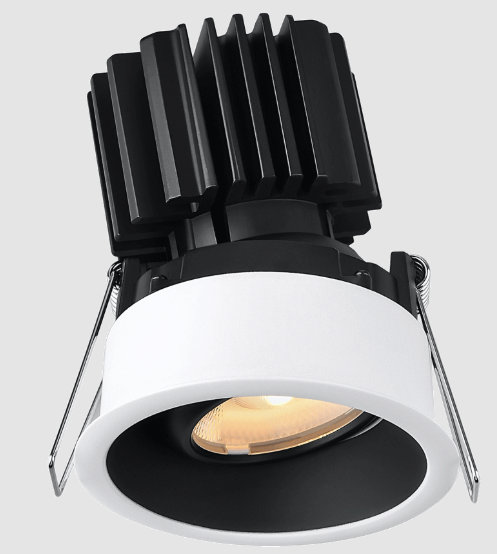 Lotus LED Lights L3G-RRT-WB-LB24-4C90 Tangra 3" Gimbal Round Recessed Thin Trim – 4CCT – 24° Beam – White/Black Duo Trim – Black Lens Reflector – CRI90