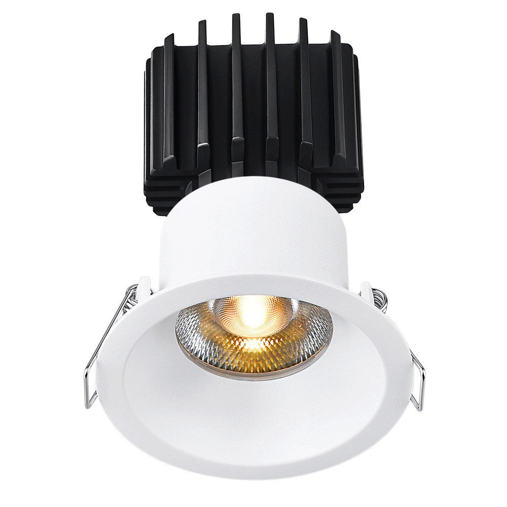 Lotus LED Lights L3G-RRT-WH-RF50-5C95 Tangra 3" Gimbal Round Recessed Wide Trim - 5CCT - 50° Beam - White Trim - Frosted Glass Reflector - CRI95
