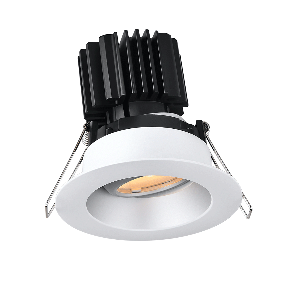 Lotus LED Lights L3G-RRW-AZ-RC36-1895 Tangra 3" Gimbal Round Recessed Wide Trim - CCT DTW 3000K to 1800K -  36° Beam - Alzak Trim - Reflector W/ Clear Lens - CRI95