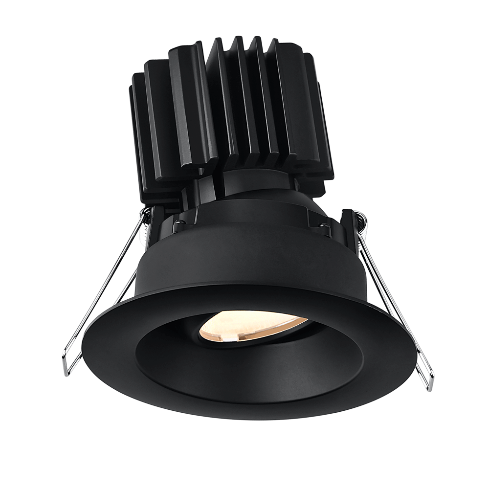 Lotus LED Lights L3G-RRW-BK-RF50-5C95 Tangra 3" Gimbal Round Recessed Wide Trim - 5CCT -  50° Beam - Black Trim, Reflector with Frosted Glass - CRI95