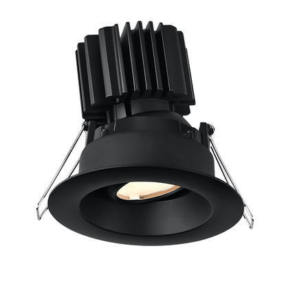 Lotus LED Lights L3G-RRW-BK-RF50-5C95 Tangra 3" Gimbal Round Recessed Wide Trim - 5CCT -  50° Beam - Black Trim, Reflector with Frosted Glass - CRI95