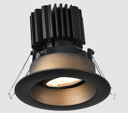 Lotus LED Lights L3G-RRW-BR-RF50-1895 Tangra 3" Gimbal Round Recessed Wide Trim - CCT DTW 3000K to 1800K -  50° Beam - Bronze Trim, Reflector W/ Frosted Glass - CRI95