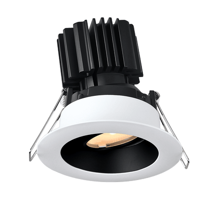 Lotus LED Lights L3G-RRW-WB-LB24-1895 Tangra 3" Gimbal Round Recessed Wide Trim - CCT DTW 3000K to 1800K -  24° Beam - White/Black Duo Trim - Black Lens Reflector - CRI95