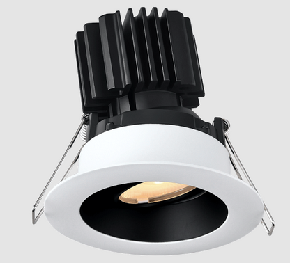 Lotus LED Lights L3G-RRW-WB-RS20-3K95 Tangra 3″ Gimbal Round Recessed Wide White-Black Duo Trim, Semi-frosted Glass, Beam Angle 20°, Color Temperature 30K CRI95