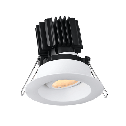 Lotus LED Lights L3G-RRW-WH-LW50-3K95 Tangra 3" Gimbal Round Recessed Wide Trim - CCT 3000K -  50° Beam - White Trim, Reflector W/ Lens White - CRI95