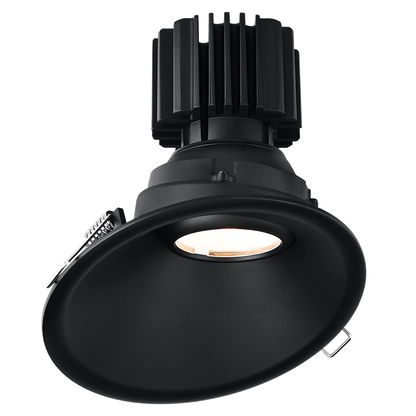 Lotus LED Lights L3G-RST-BK-RS36-4C90 Tangra 3" Gimbal Round Recessed Standard Trim – 4CCT – 36° Beam – Black Trim – Semi-Frosted Glass Reflector – CRI90