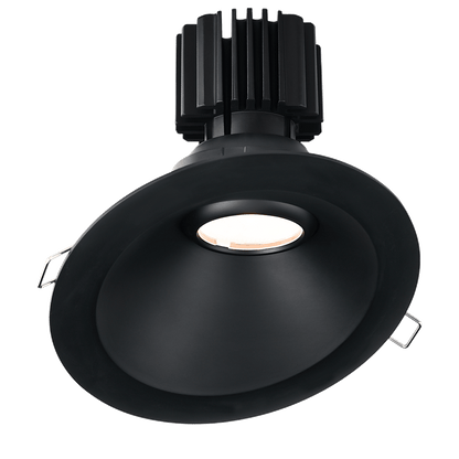 Lotus LED Lights L3G-RSW-BK-RF50-5C98 Tangra 4" Gimbal Round Sloped Wide Trim – 5CCT – 50° Beam – Black Trim – Frosted Glass Reflector – CRI98