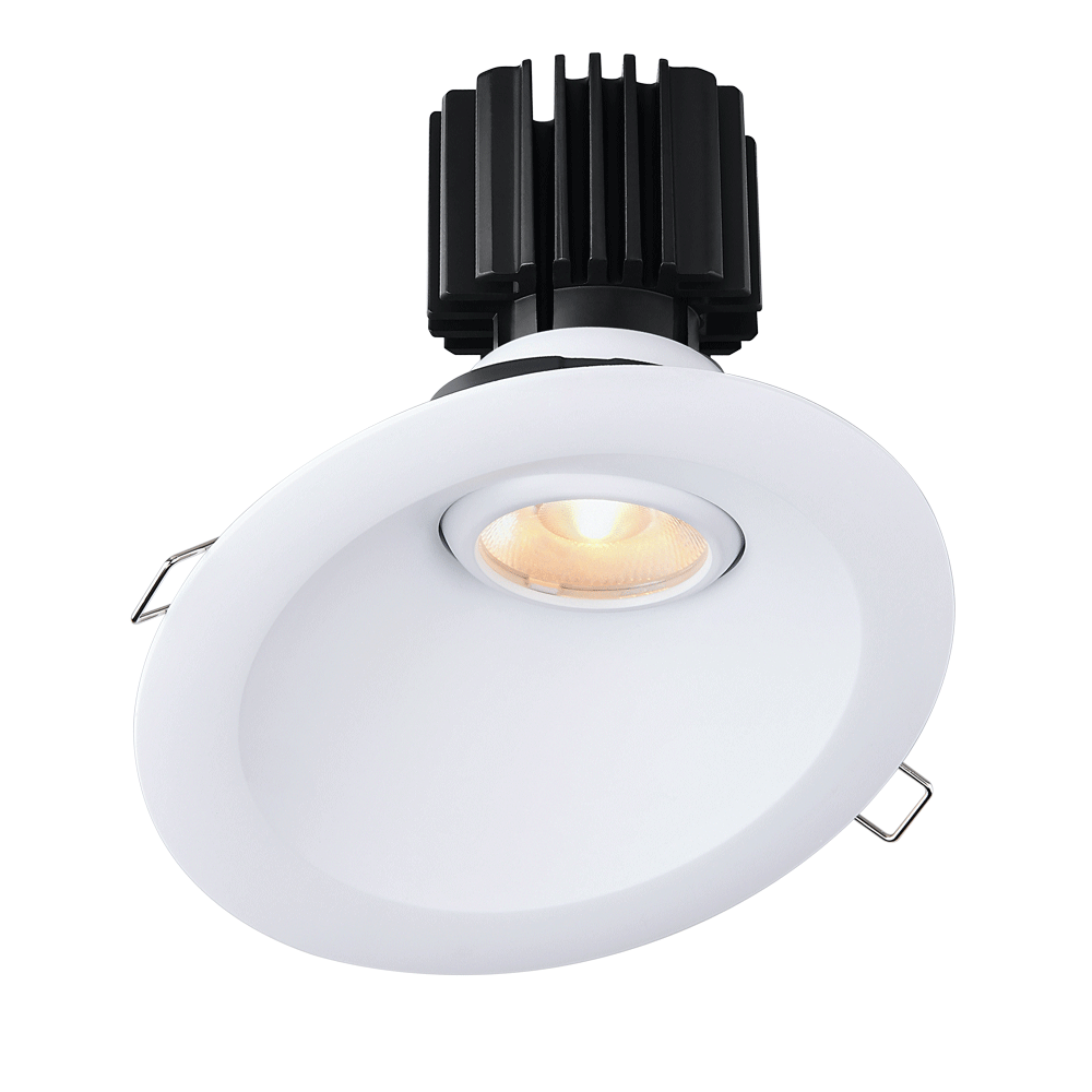 Lotus LED Lights L3G-RSW-WH-RF60-3K95 3" Tangra Gimbal Round Sloped Wide Trim - Color Temperature: 3000K - Reflector With Frosted Glass - Beam Angle: 60° - Finish: White