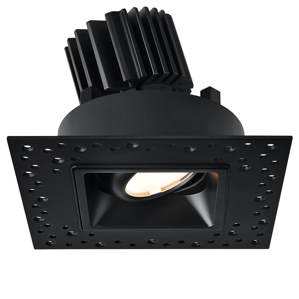 Lotus LED Lights L3G-SIT-BK-RF60-5C98 3" Tangra Gimbal Square Invisible Trim - Color Temperature: 5CCT - Reflector With Frosted Glass - Beam Angle: 60° - Finish: Black