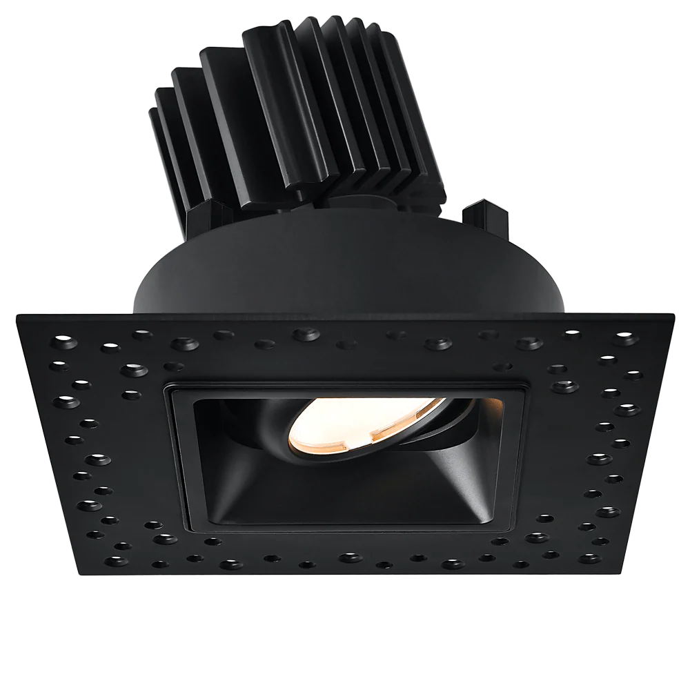 Lotus LED Lights L3G-SIT-BK-RF60-4C90 3" Tangra Gimbal Square Invisible Trim With Reflector Frosted glass - Beam Angle: 60° -  Finish: Black