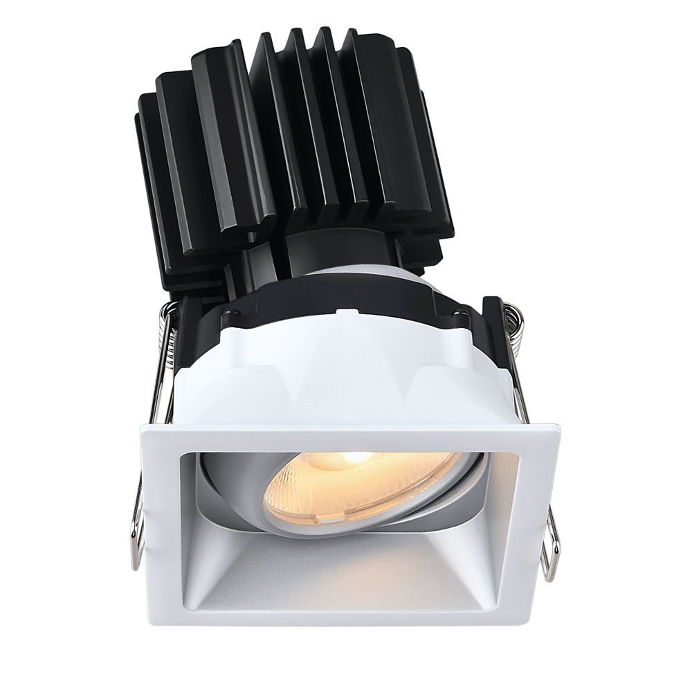 Lotus LED Lights L3G-SRT-AZ-RF60-4C90 3" Tangra LED Gimbal Square Thin Trim - Color Temperature: 4CCT + Dim To Warm - Reflector With Frosted Glass - Beam Angle: 60° - Finish: Alzak