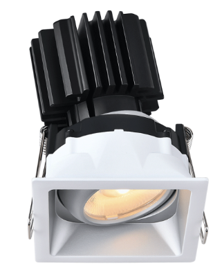 Lotus LED Lights L3G-SRT-AZ-LW50-3K95 Tangra 3″ Gimbal Square Recessed Thin Alzak Trim, Lens White, Beam Angle 50°, Color Temperature 30K, CRI95