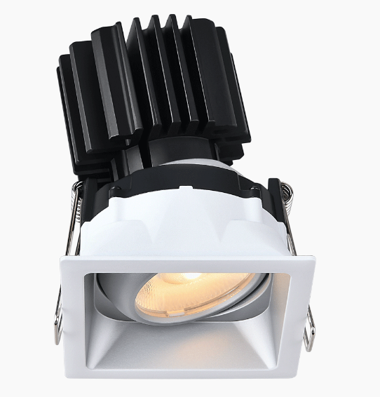 Lotus LED Lights L3G-SRT-AZ-RS36-4C90 Tangra 3″ Gimbal Square Recessed Trim – 4CCT – 36° Beam – Alzak Trim – Semi-Frosted Glass Reflector – CRI 90