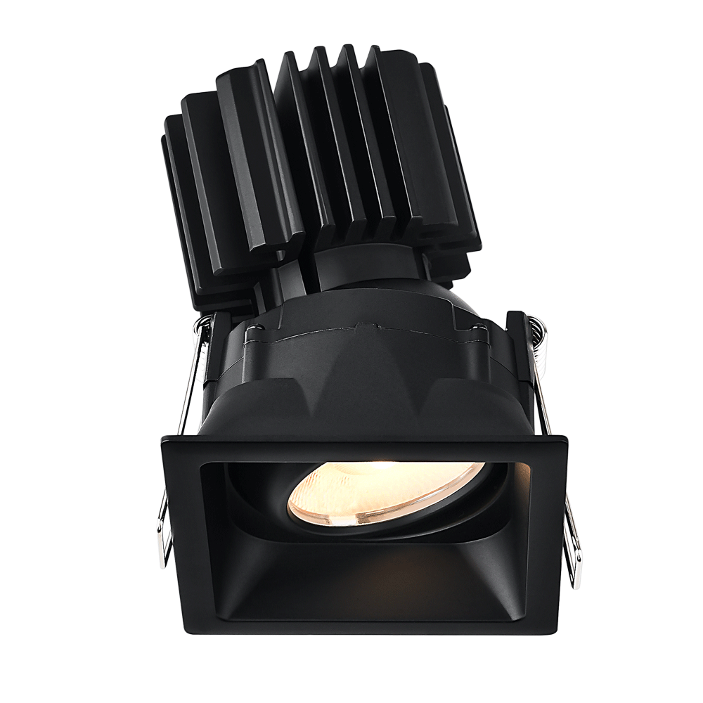 Lotus LED Lights L3G-SRT-BK-RF60-4C90 3" Tangra LED Gimbal Square Thin Trim - Color Temperature: 4CCT + Dim To Warm - Reflector With Frosted Glass - Beam Angle: 60° - Finish: Black