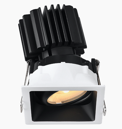 Lotus LED Lights L3G-SRT-WB-LB24-3K98 Tangra 3 Inch Gimbal Square Recessed Thin White-Black Duo Trim Lens Black 24° 30K CRI98