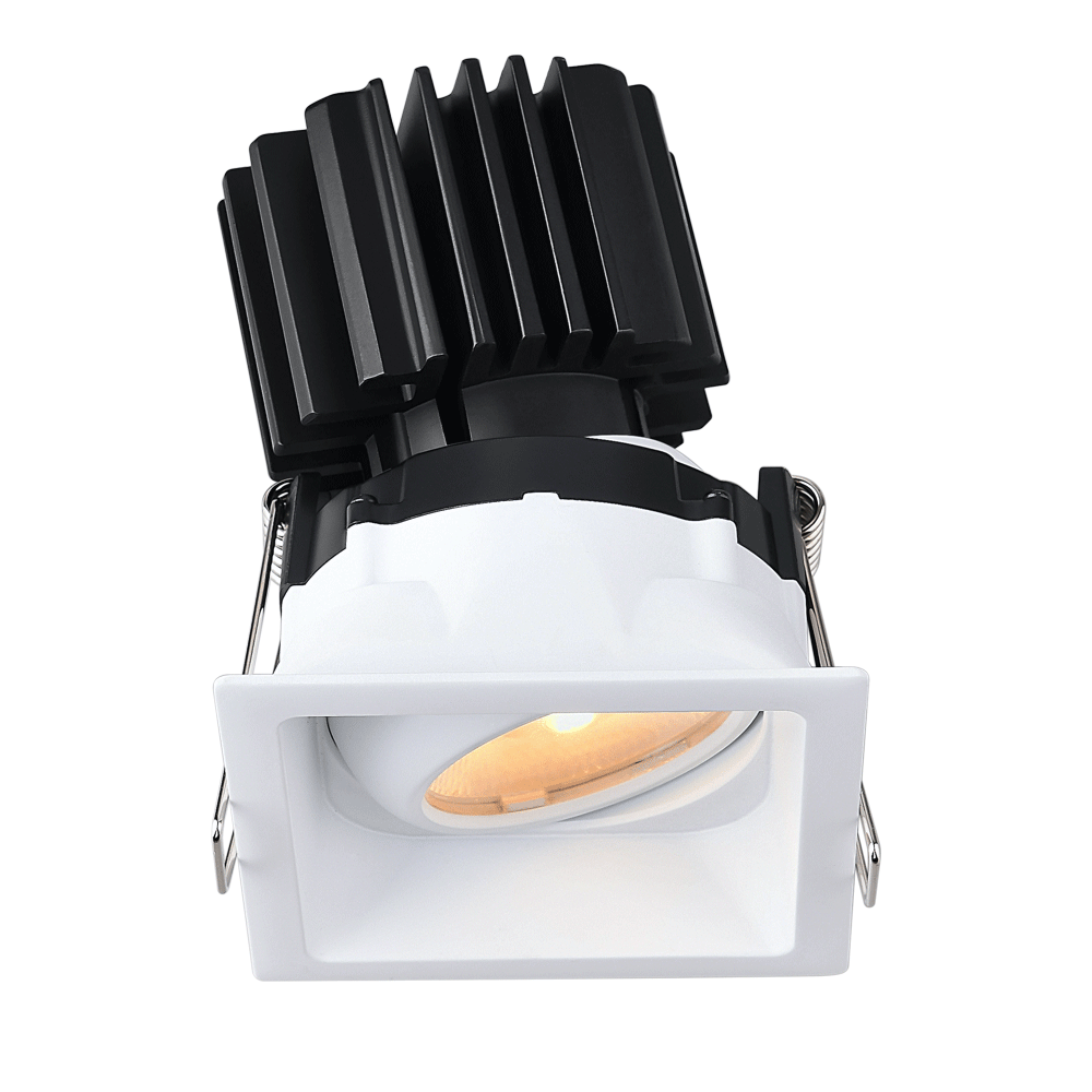 Lotus LED Lights L3G-SRT-WH-RF60-4C90 3" Tangra LED Gimbal Square Thin Trim - Color Temperature: 4CCT + Dim To Warm - Reflector With Frosted Glass - Beam Angle: 60° - Finish: White