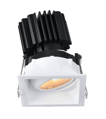 Lotus LED Lights L3G-SRT-WH-LW36-1895 Tangra 3 Inch Gimbal Square Recessed Thin White Trim Lens White 36° DTW 30K to 18K CRI95