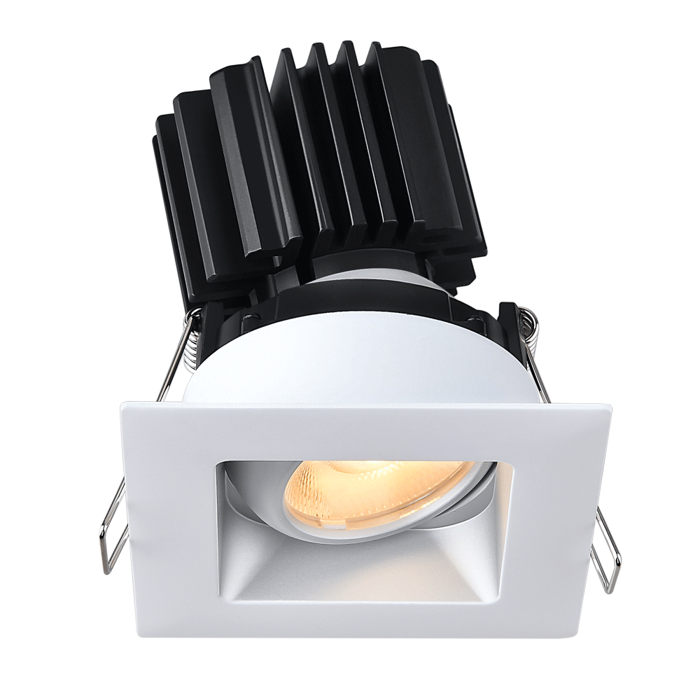 Lotus LED Lights L3G-SRW-AZ-RF60-4C90 3" Tangra LED Gimbal Square Wide Trim - Color Temperature: 4CCT + Dim To Warm - Reflector With Frosted Glass - Beam Angle: 60° - Finish: Alzak