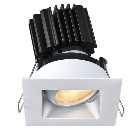 Lotus LED Lights L3G-SRW-AZ Tangra 3" Gimbal Square Recessed Wide Trim, Alzak Trim