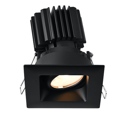 Lotus LED Lights L3G-SRT-BK-LB50-3K98 Tangra 3″ Gimbal Square Recessed Trim – CCT 3000K – 50° Beam – Black Trim – Black Lens Reflector – CRI 98