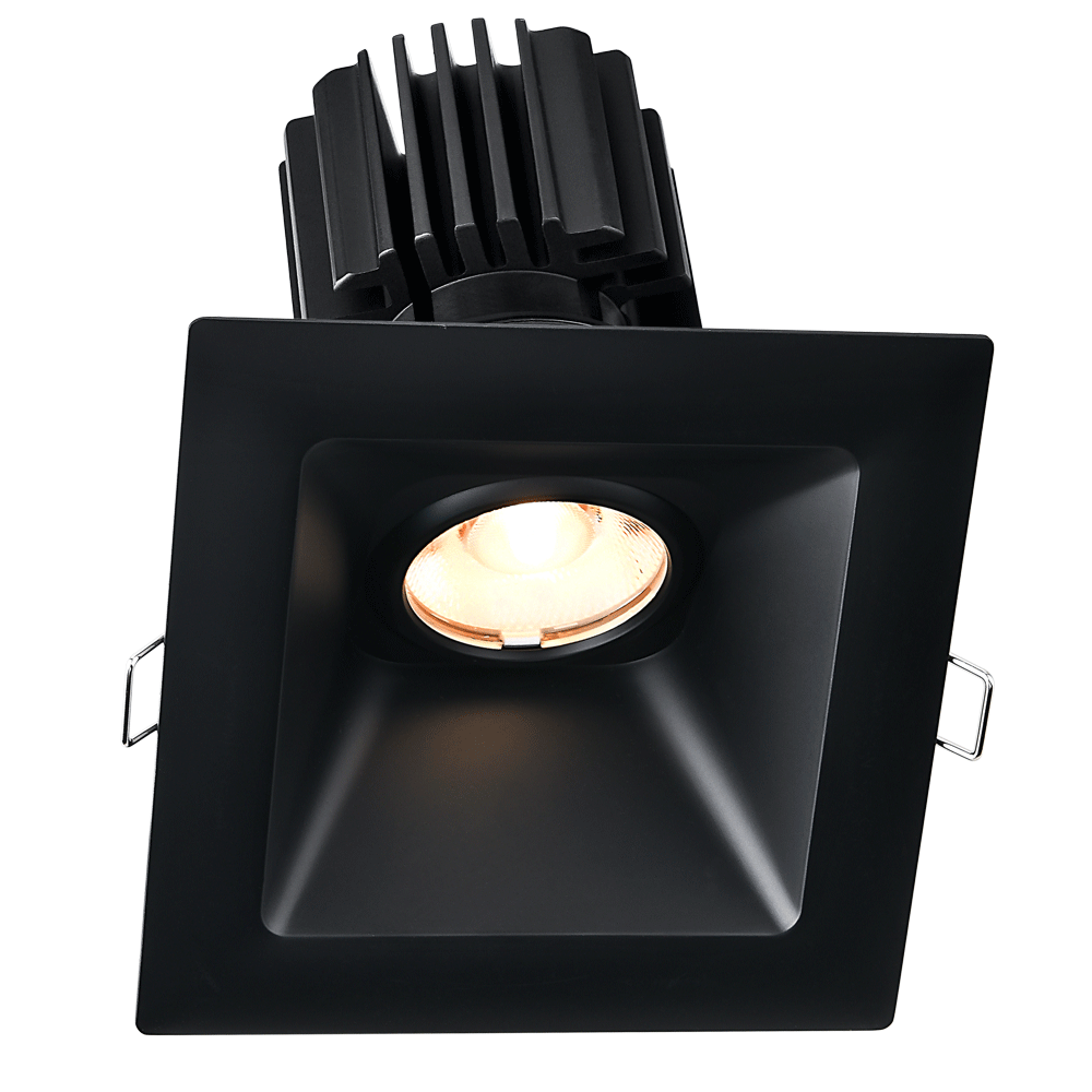 Lotus LED Lights L3G-SSW-BK-RF60-4C90 4" Tangra Gimbal Square Sloped Wide Trim - Color Temperature: 4CCT + Dim to Warm - Reflector With Frosted Glass - Beam Angle: 60° - Finish: Black