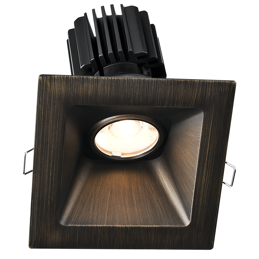 Lotus LED Lights L3G-SSW-BR-RF60-3K95 3" Tangra LED Gimbal Square Sloped Wide Trim - Color Temperature: 3000K - Reflector With Frosted Glass - Beam Angle: 60° - Finish: Bronze