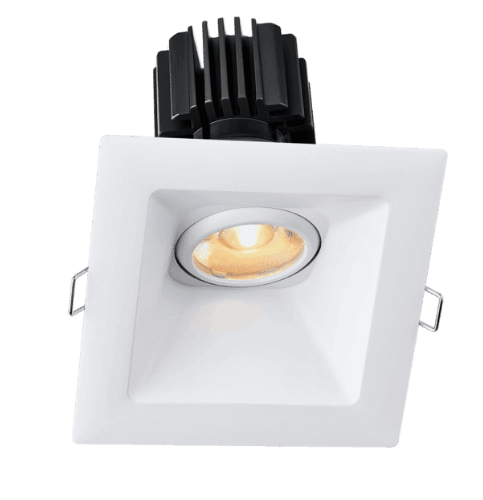 Lotus LED Lights L3G-SSW-WH-RC20-4C90 Tangra 3 Inch Gimbal Square Sloped Wide White Trim Reflector Clear glass 20° 4CCT+DTW 35K to 27K CRI90