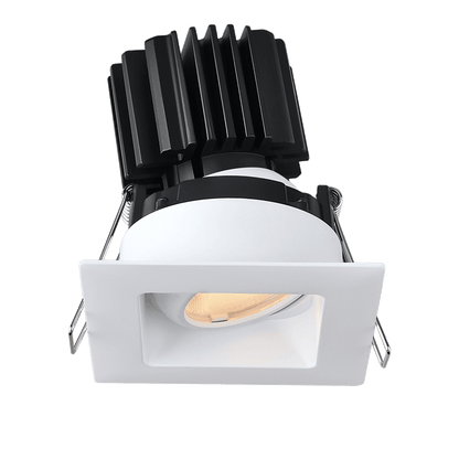 Lotus LED Lights L3G-SRW-WH-LW36-5C95 Tangra 3" Gimbal Square Recessed Wide Trim – 5CCT – 36° Beam – White Trim – White Lens Reflector – CRI95