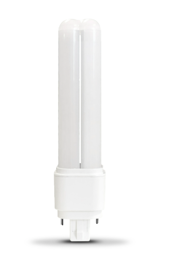 Eiko L7WPLC/AB/827/U/G24D/O PLC Type A+B Plastic, Wattage 7W, Lumens 850 lm, 80CRI, Color Temperature 2700K, Omni G24d