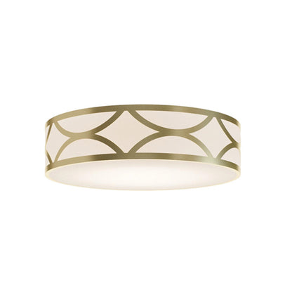 AFX Lighting LAKF24LAJUDGD Lake 24 Inch CCT LED Drum Flush Mount In Gold With White Acrylic Diffuser