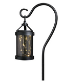 Feit Electric LAN4RND/FY/SOL 4 in. Rechargeable Solar Powered Outdoor Fairy Lantern, Color Temperature 3000K, Black Finish