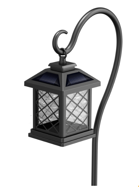 Feit Electric LAN4SQ/FY/SOL Solar Powered 4" Metal Square Coach Lantern, Color Temperature 3000K, Black Finish