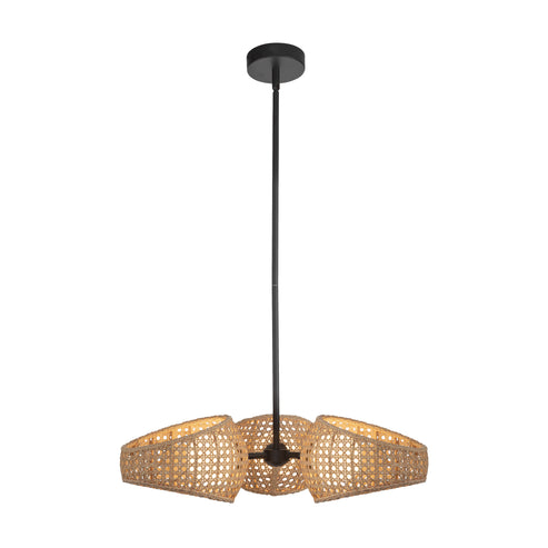 Kuzco Lighting CH20625-BK/OP Lanai 3 Head Chandelier Ceiling Light - CCT: 3000K - Finish: Black/Opal Glass