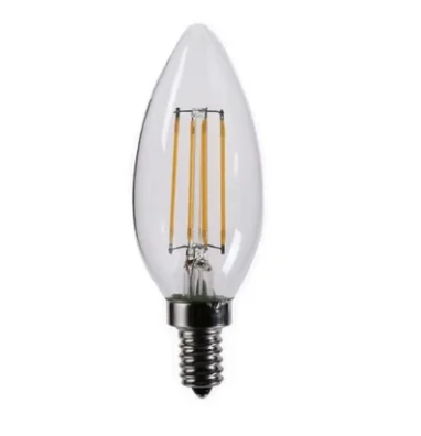 Cyber Tech Lighting LB25CCN-D/WW LED Flame Tip Filament Candle Lamp Warm White Light Bulb